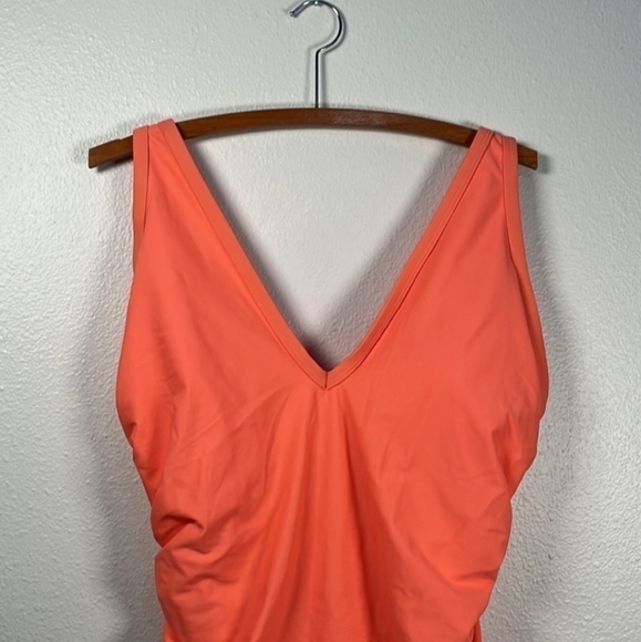 NWT Kona Sol Womens Peach Ruched One Piece Swimming Suit Size 18W - Picture 5 of 9